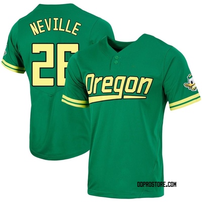 Men's Mason Neville Oregon Ducks Replica Two-Button Baseball Jersey - Green